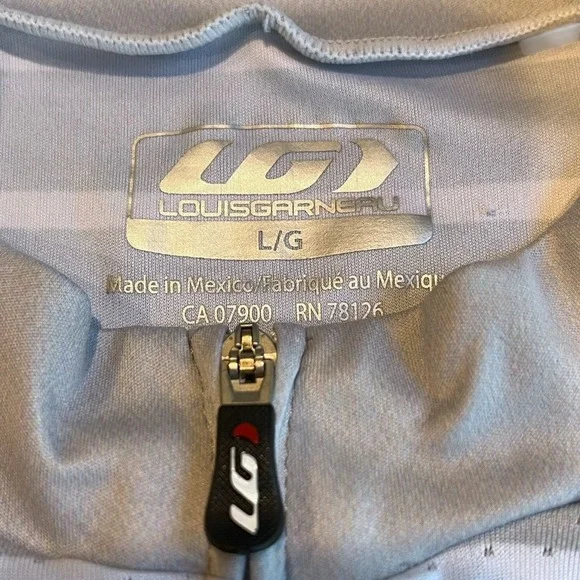 Lewis Garneau Men's Cycling Jersey Full Zip Front and Back Pockets Large Gray - Picture 5 of 7